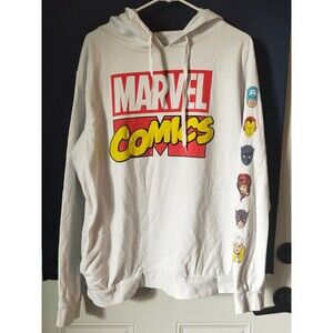 Marvel Comics Men's L Long Sleeve Classic Vintage Logo & Heroes Graphic Hoodie